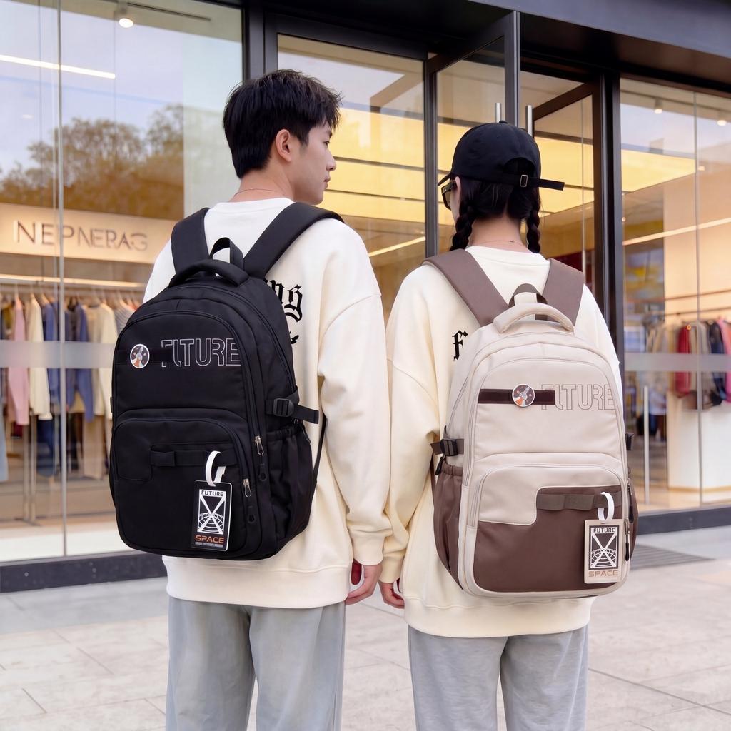 Schoolbag Japanese Ins Large Capacity Campus Fashion Lightweight Versatile School Bag Male Travel Junior High School Student Backpack