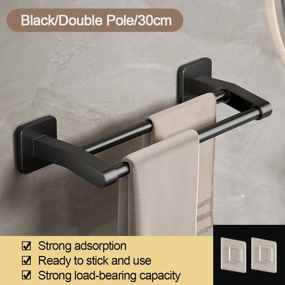Superior Quality Aluminum Towel Rack Wall Mounted 30CM/40CM Towel Storage Hanger Paste Strong Load-bearing Bathroom Organizer