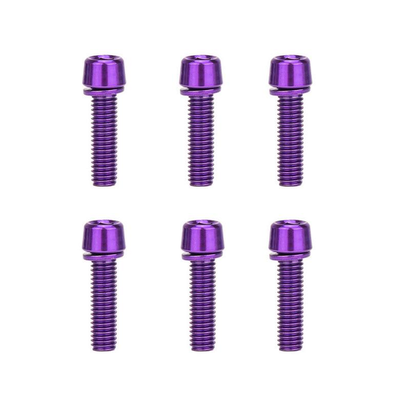 6Pcs M5X18Mm Mountain Bike Stem Bolts Titanium Plated Allen Hex Head Bike Stem Screws With Washers Handlebar Bolt Plating