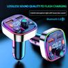 Car Bluetooth 5.0 FM Transmitter With Colorful Ambient Light Wireless Audio Receiver Lossless Sound Car MP3 Player 18W PD Fast Charge U Disk