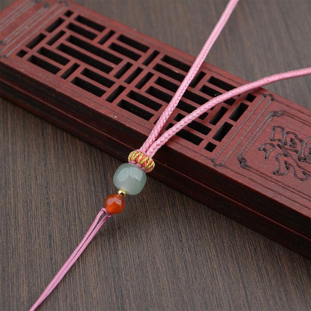 Emerald Jade Pendant Necklace Rope for Men and Women