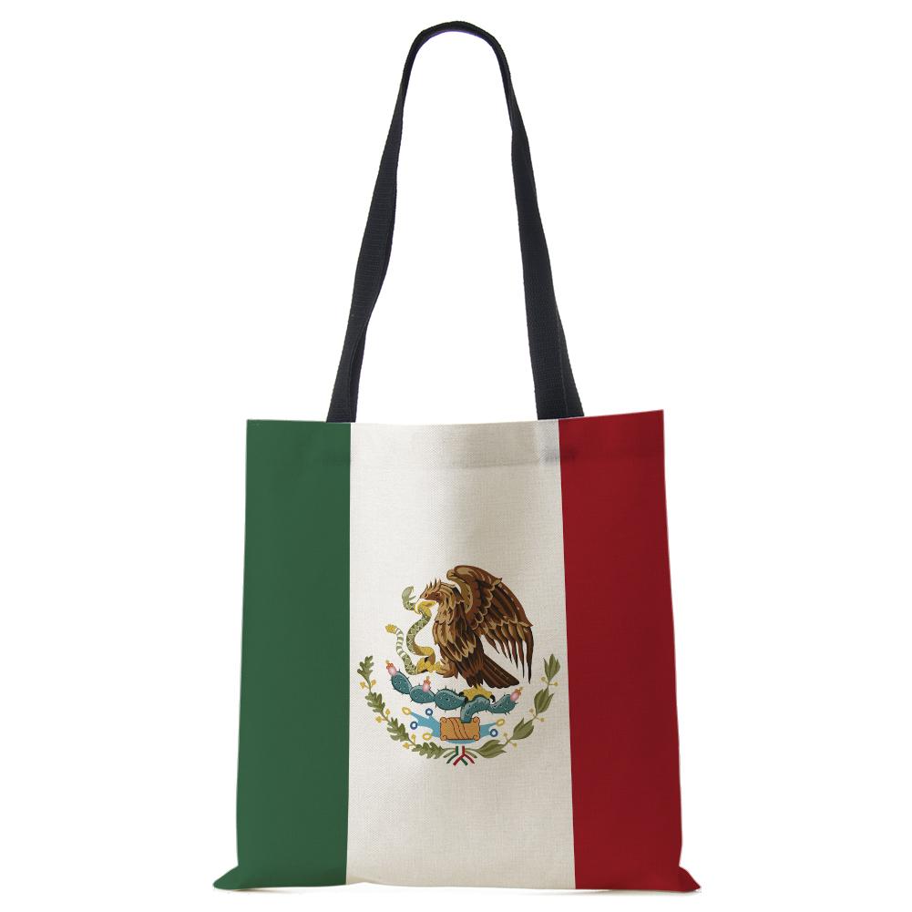 World Cup Flag Women Handbag Linen Totes Casual Traveling Beach Gift Bags CLE