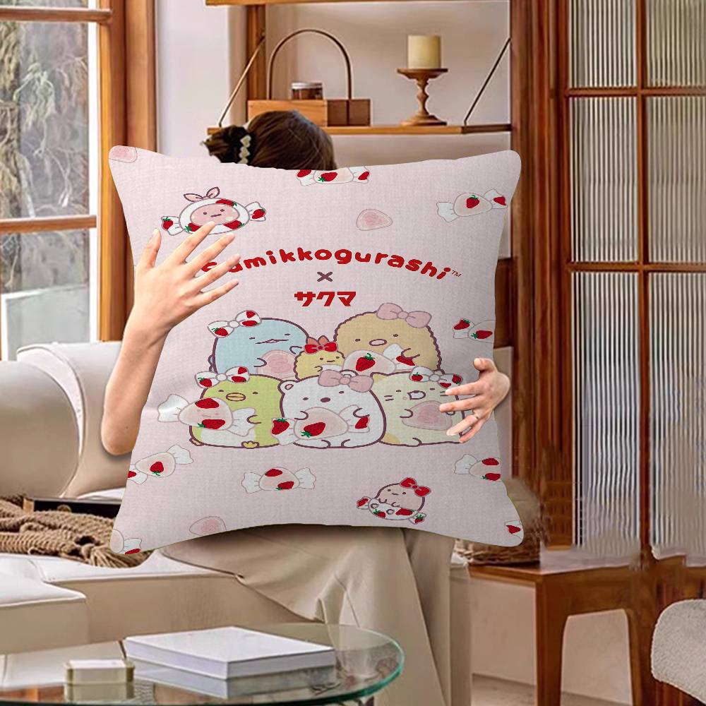 Cartoon S-Sumikko Cute G-Gurashis Pillow Cover Sofa Cushion Cover Home Room Decoration Children Gift