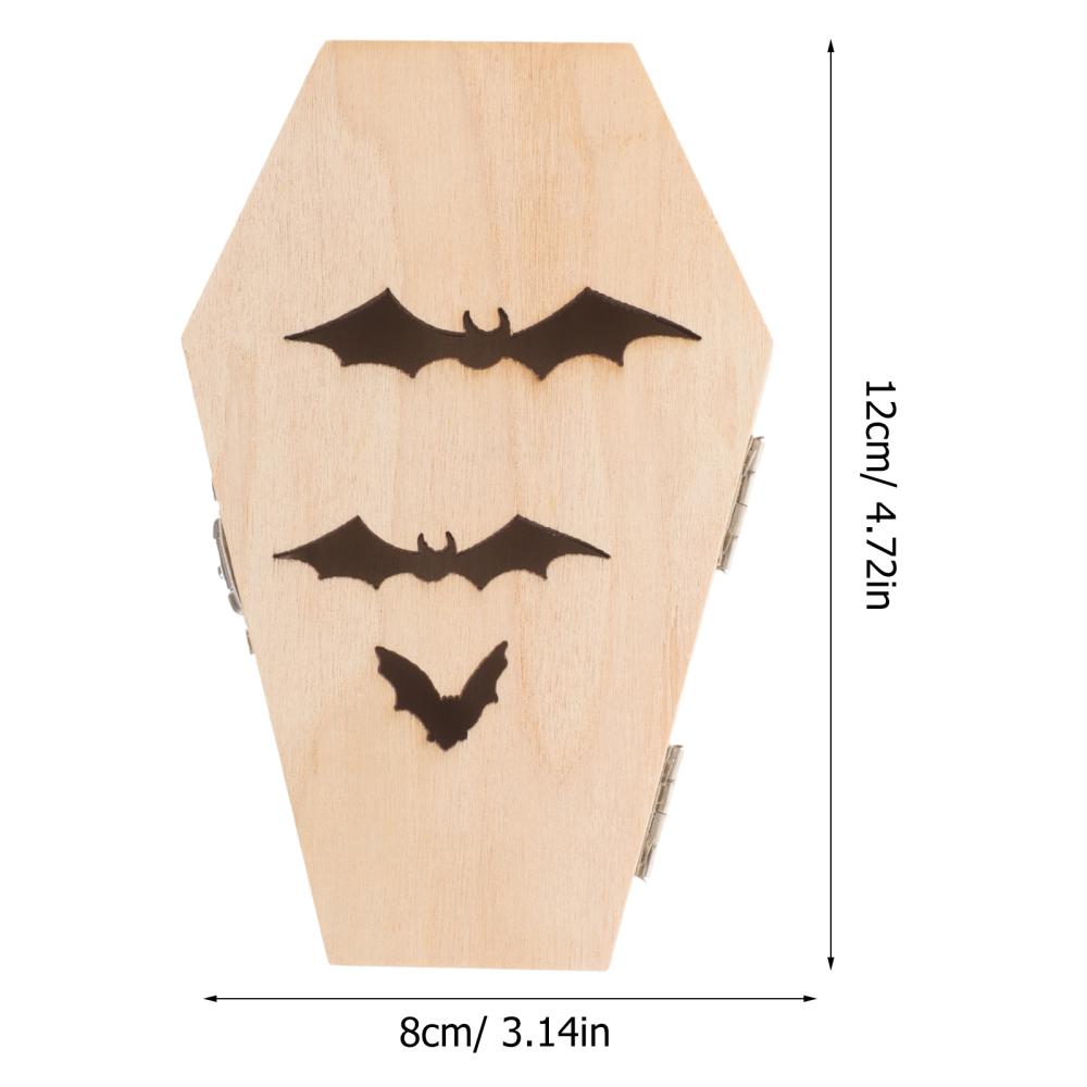 1 stücke Halloween Box Mit Deckel Halloween Dekorationen Mini Holz Sarg Box Sarg Behandeln Candy Box Halloween Sarg Box Für Party