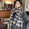 Women Winter Knitted Scarf Headscarf Ladies Men Casual Classic Plaid Tassel Scarve Mujer Male Foulard Long Wrap Shawl New Korean