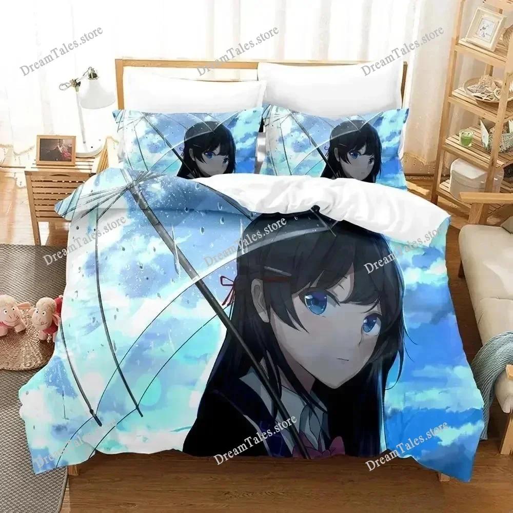 New Bedding Set Virtual Youtuber Tsukino Mito Cartoon Anime Adult Kid Bedroom Duvet Cover Sets 3D Kawaii Girls Luxury Gift963