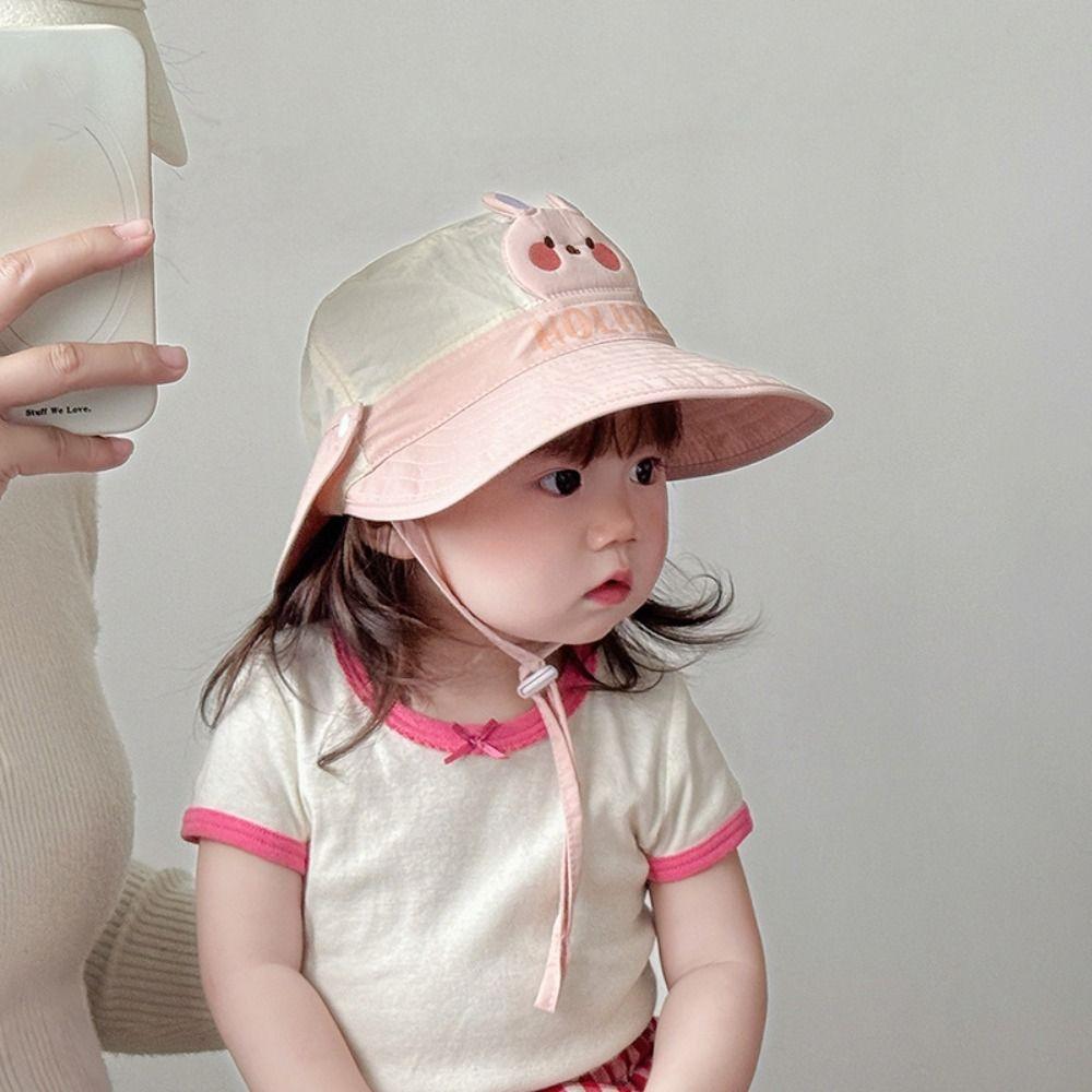 Breathable Kids Shawl Sunhat Cartoon Animals Children Fishman Hat  1-5 Years Old