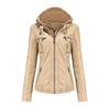 Hooded Leather Jacket Two-piece Removable Leather Jacket Women's Jacket Women's Washed Leather