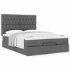 Cadre de lit avec matelas - 140x200 cm - Gris foncé - Rangement sous le lit - Mécanisme de levage hydraulique
