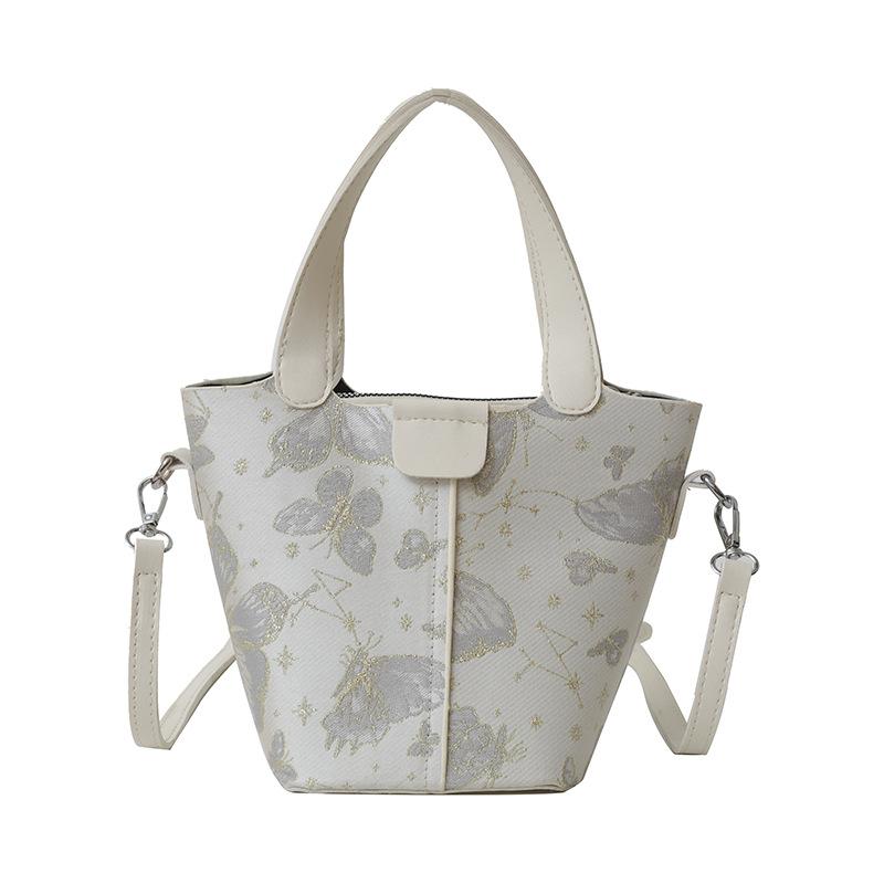 

New Chinese style national style bag women s 2024 summer new printed handbag fashionable foreign style shoulder crossbody bucket bag
