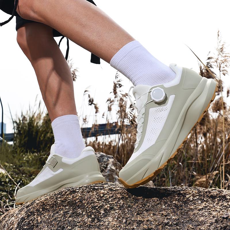 TUINANLE Men’s Non Slip Large Size Wide Outdoor Hiking Walking Sneakers Rotating Button Casual Trainers Sizes 39-45
