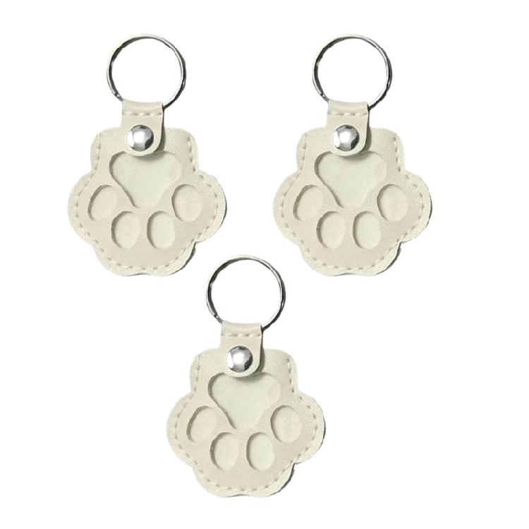 Decorative Leather Keychain with Pet Hair Storage Soft Sturdy Design Pet Hair Keyring for Personal Belongings