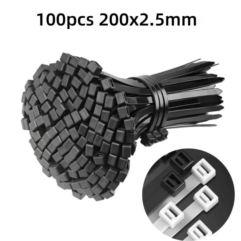 20/50100Pcs Multipurpose Heavy Duty Nylon Zip Ties Nylon Buckle Tie Holder  Car Daily Repair