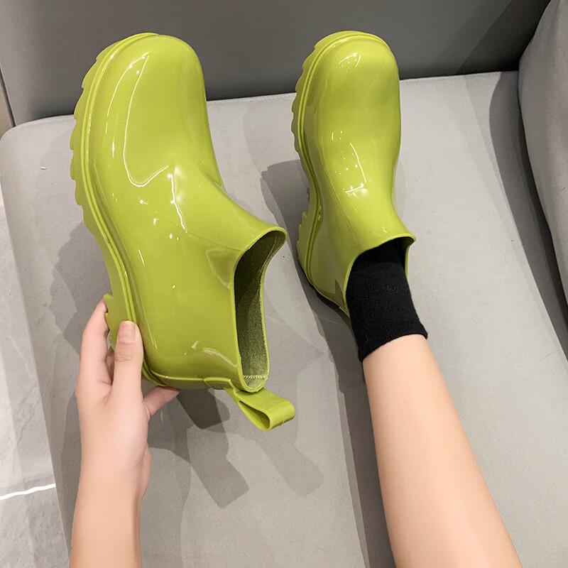 Long Chan Platform Ankle Rain Boots