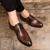 Fashion New Driving Moccasins Leather Sole Formal Business Shoes for Mens Wedding Office Dress Shoes Men's Pointed Toe Leather Loafers