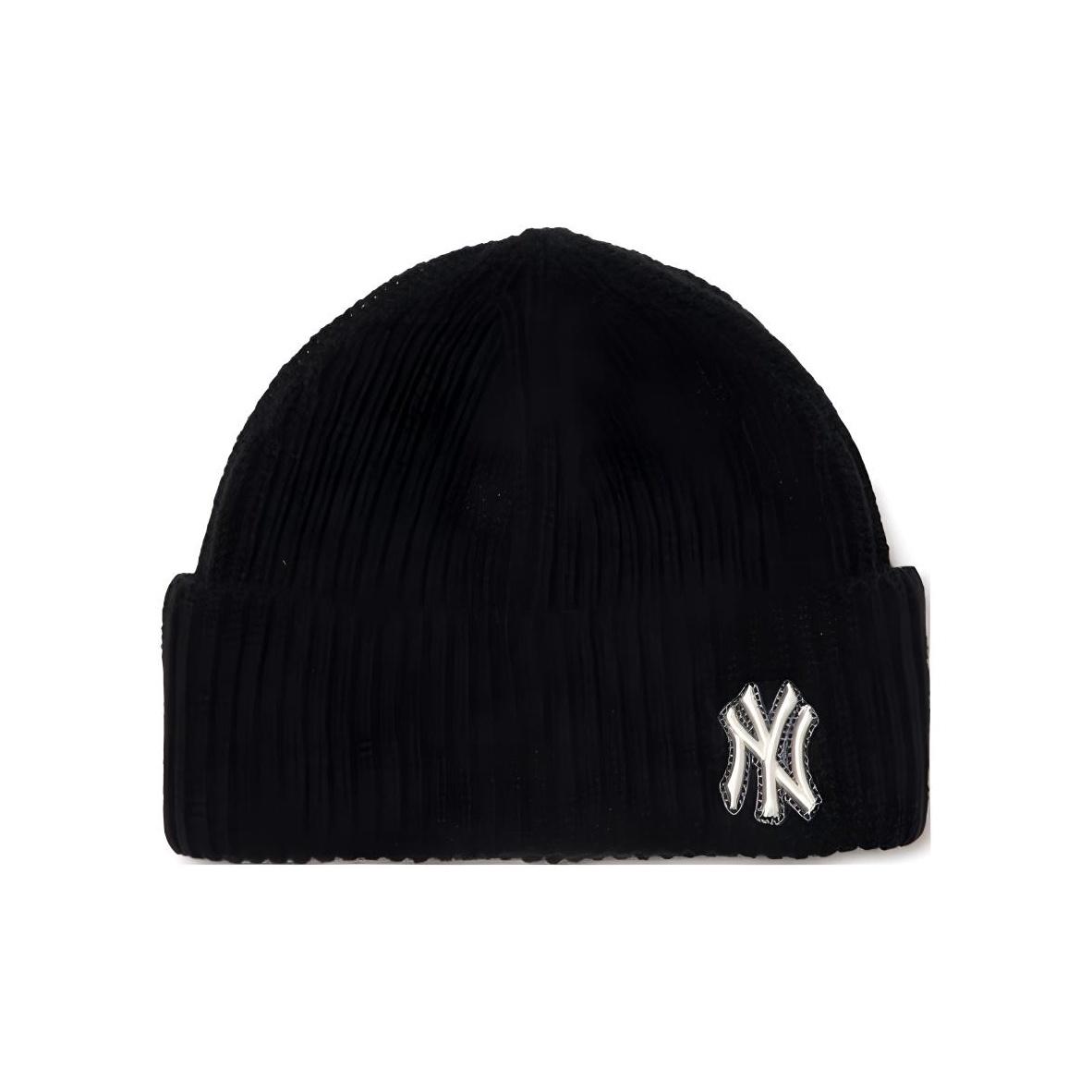 Акриловые шапки-бини MLB Унисекс Черные Модные 3ABNS0316-50BKS OS