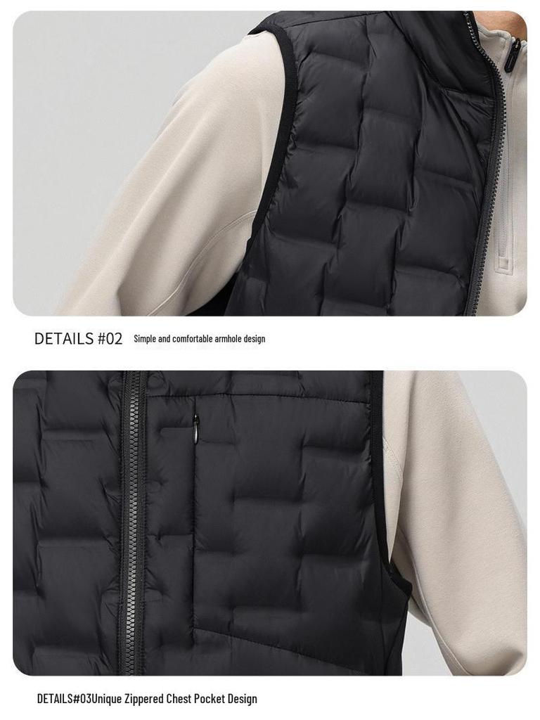 Unisex High-End Lightweight Down Vest, Outdoor Sports, 90% White Duck Down Jacket.