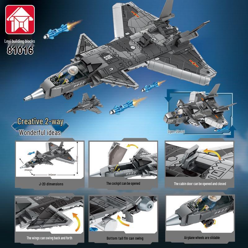 Le Yi J-20 Stealth Fighter Building Blocks Toy Set