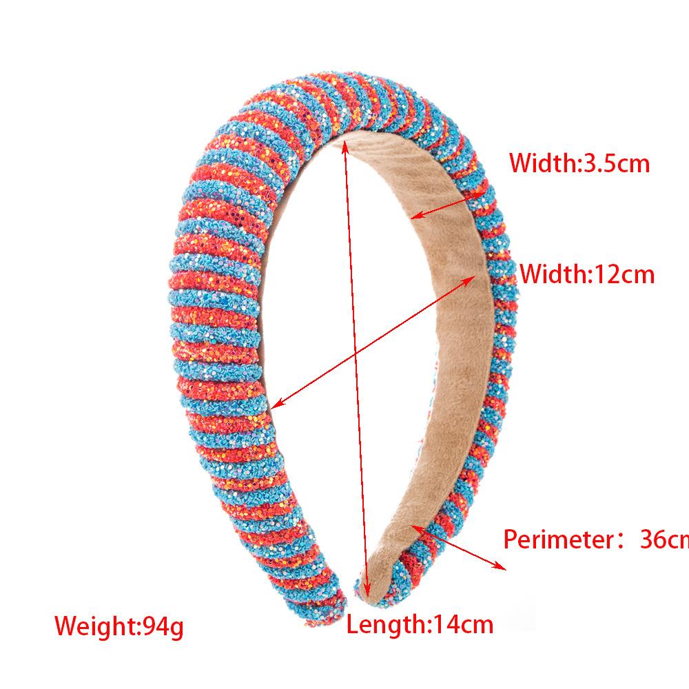 Γυναικεία Μπάντα Μαλλιών Εξατομικευμένη Ουράνιο Τόξο Φαρδύ Περιθώριο Κεφαλόδεσμος Σφουγγαράκι Ύφασμα Πολύχρωμα Στρας Κομψό Κεφαλόδεσμο