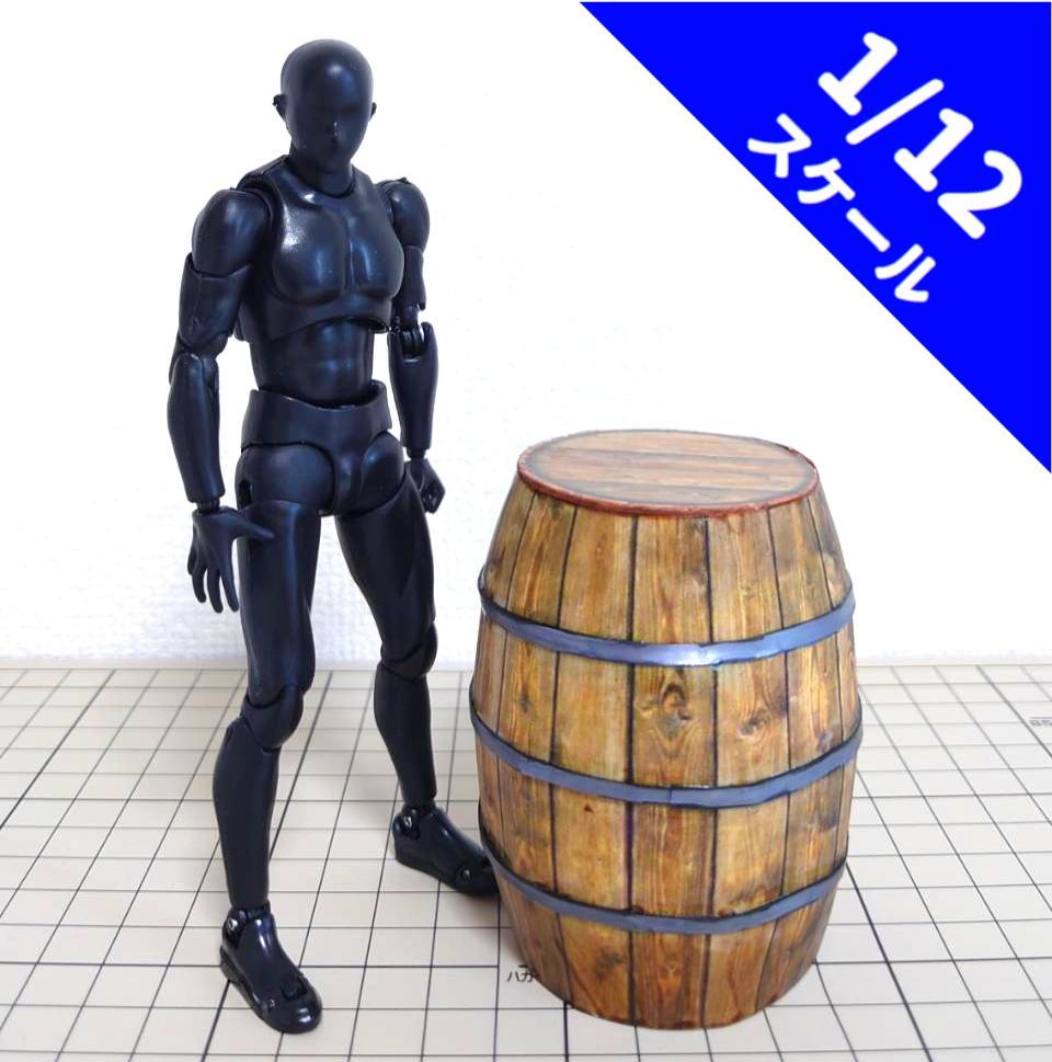 

[USED] 1/12 scale sake barrel (mocha brown)