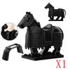 MOC Medieval Soldier Figure Building Block Warhorse Cloak Sword Saddle Helmet Military Accessories Gift Toys Kids Bricks