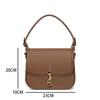 Vintage Women's PU Leather Crossbody Bag with Canvas Strap & Metal Clasp – Classic Brown Shoulder Handbag for Daily Use & Work