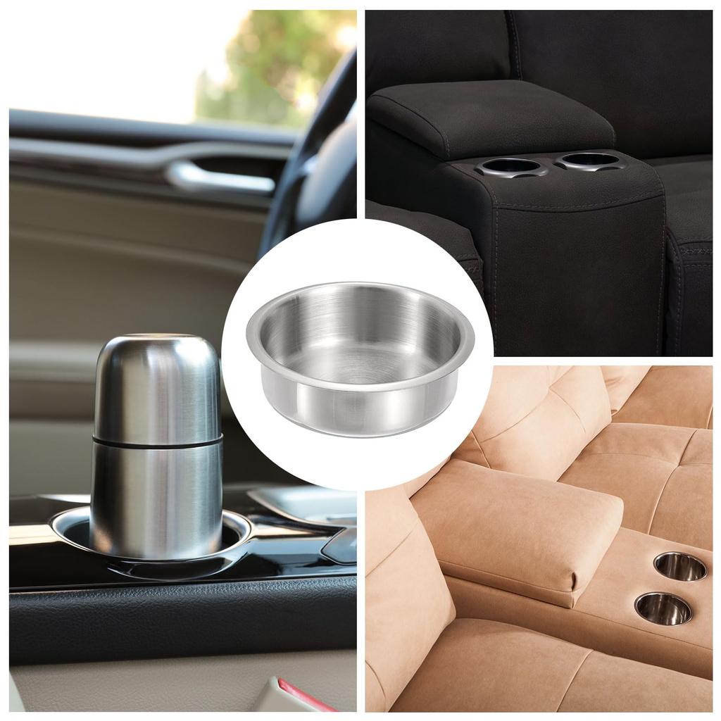 uxcell 201 Stainless Steel Cup x for Poker and Silver 4-Pack Drop-In Holders, 0.94 3.07 Inch, Tables, Sofas, Boats, Cars,