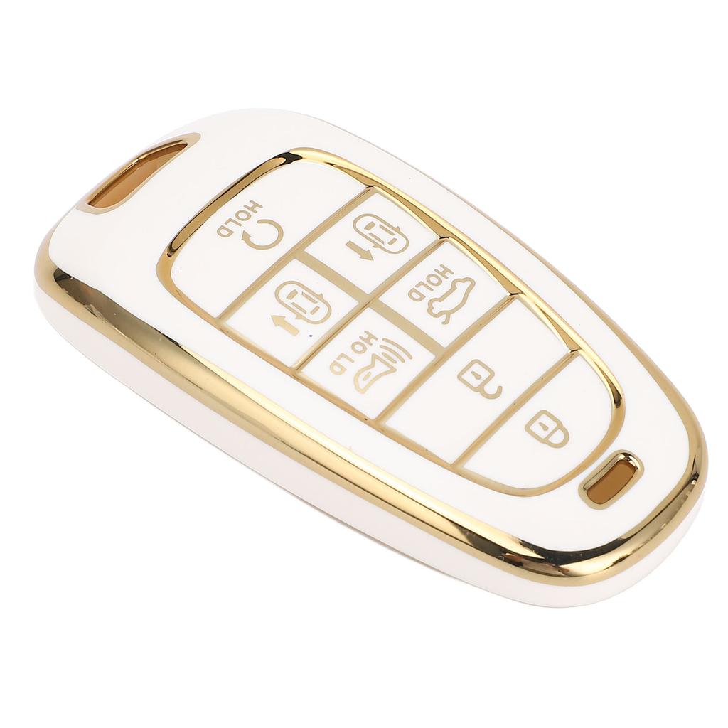 7 Buttons Car Key Fob Cover PU Full Coverage Protective Portable Car Key Cover Protector for Sonata     2022 To 2024