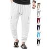 European and American Men's Clothing Summer Thin Loose Breathable Micro-elastic Tether Imitation Hemp Square Men's Casual Pants Overalls