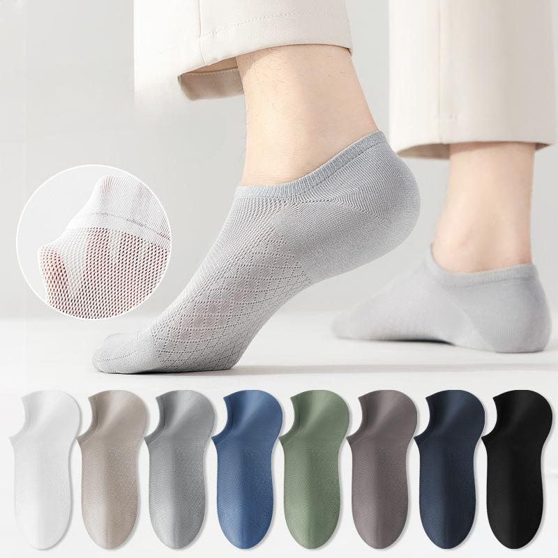 

Men s Boat Socks, Summer Thin Cotton Socks, Antibacterial, Deodorizing, Non-shedding, Mesh Breathable Invisible Socks, Men s Ankle Socks 1 pair чорний
