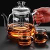 HMLOVE Heat Resistant Glass Teapot Steamed & Boiling Kettle Tea Infuser Filter High Borosilicate Chinese Teawear Pot 1200ml
