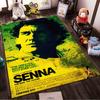 Alfombra antideslizante impresa del legendario piloto de F1 Ayrton Senna, adecuada para uso en sala de estar y dormitorio junto al sofá