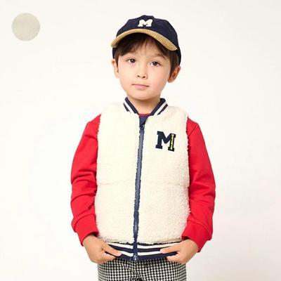 [Kinderkleidung] Moujonjon (Moujon John) Fleece-Wende-Strickweste 90cm-140cm M50201