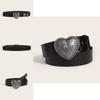 Leather Belt With Heart Buckle For Casual Youth Fashion
