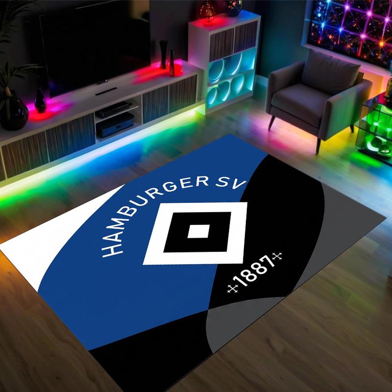 Hamburger SV Football Design Tappeto in Velluto di Cristallo Accogliente Non?Tappeto Stampato Antiscivolo per Camera da Letto Soggiorno Ingresso
