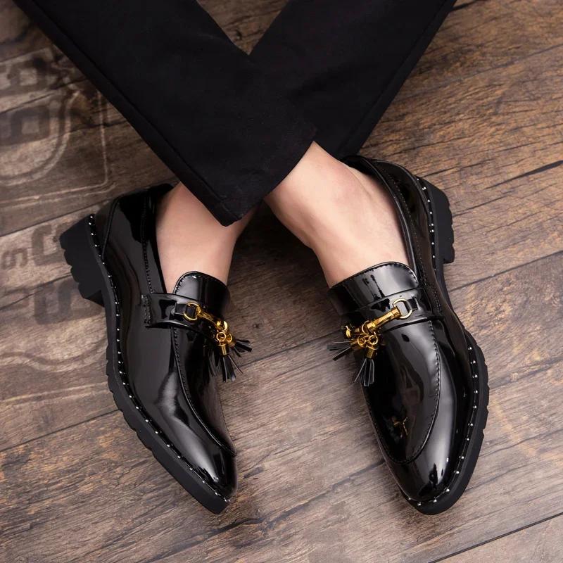 Fashion Men tassel loafers Mens loafers leather Man shoes leather tassel Mocassin homme Calzado hombre Zapatos de hombre Men shoes