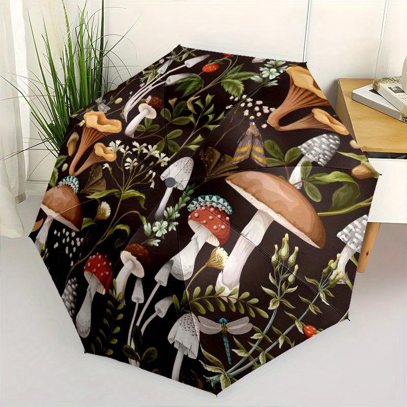 

Little Mermaid Mushroom Garden Umbrella - Cute Cartoon Design, Portable Folding with Durable Iron Frame, 8 Ribs for All Season (as the picture,Iron&8K)