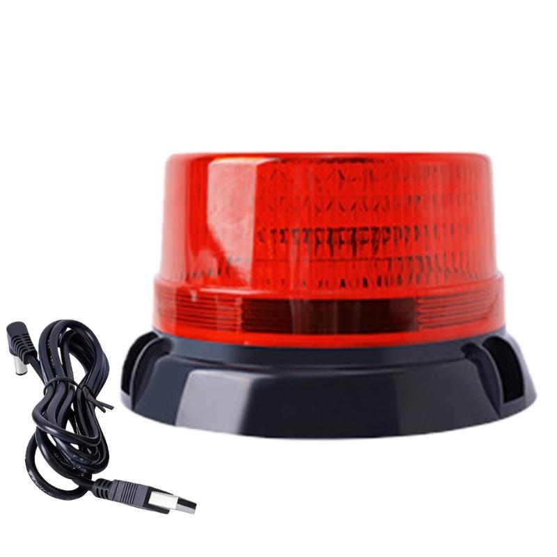 Solar Powered Vehicle Emergency Light High Brightness LEDs Warning Light Waterproof Design Magnetic Mount 2 Light Modes