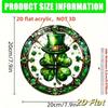 2D Flat St. Patrick'S Day Acrylic Irish Themed Decor Sign, Clover & Top Hat Design, Home Decor Plaque Hanging Wall Art Decorative Garden Decoration Fo