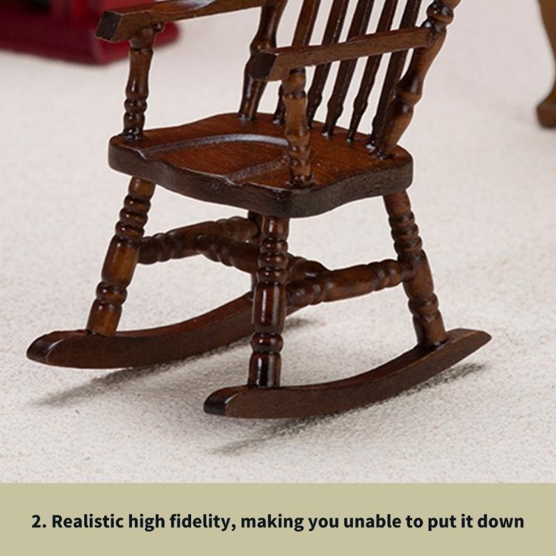 Doll House Rocking Chair Model Realistic Dollhouses Rocking Chair Realistic Play Chair Realistic 1:12 Model Toy