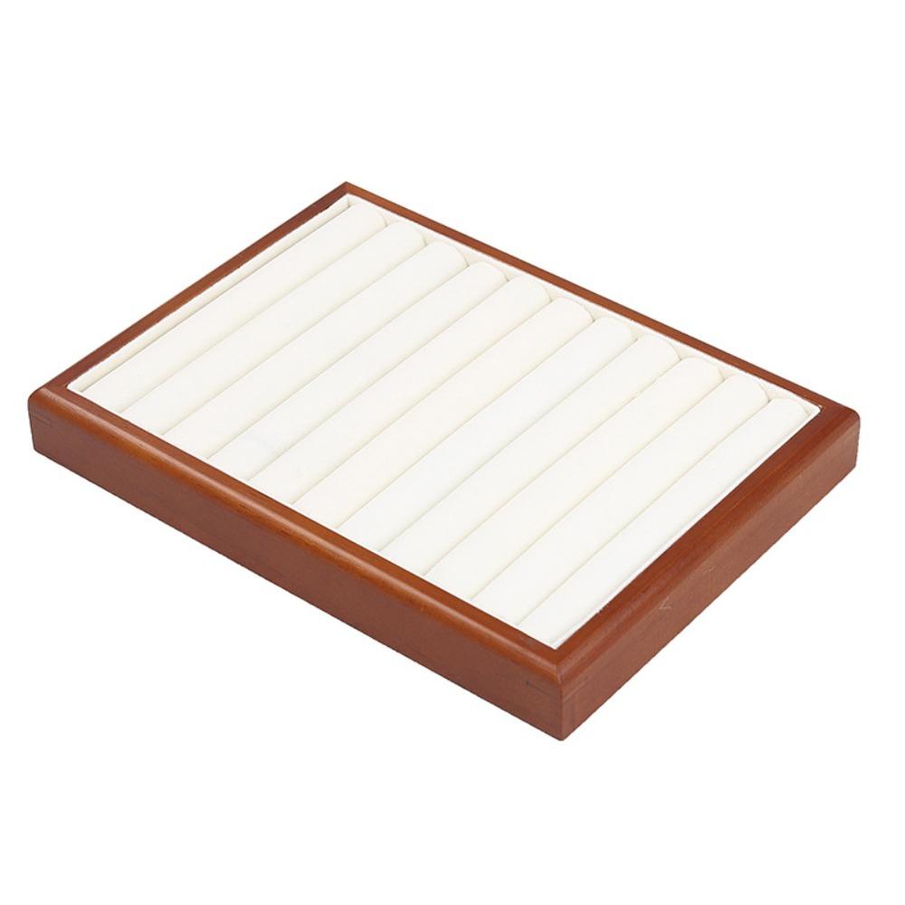 Multi-Grids Earrings Display Tray Velvet Jewelry Box Wooden Holder Jewelry Storage Box