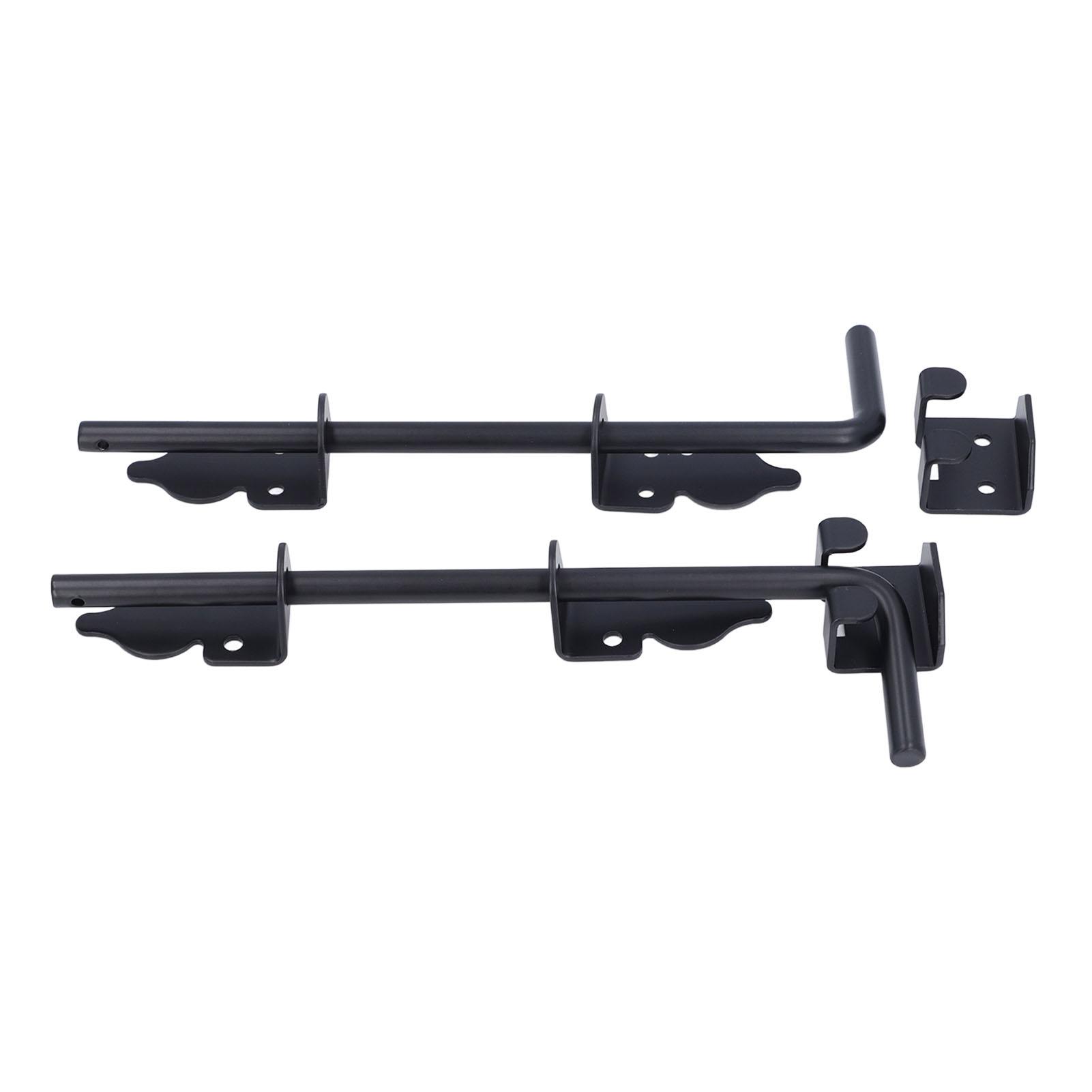 

2 шт. защелка для ворот, 12 дюймов, металлическая, прочная, с черным порошковым покрытием, защелка для ворот, откидной стержень для одинарного использования