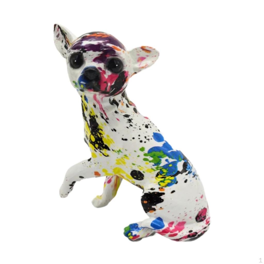 Animal Figurine Chihuahua Pup Ornament Decor Souvenirs Gifts Desktop Graffiti Dog Sculpture