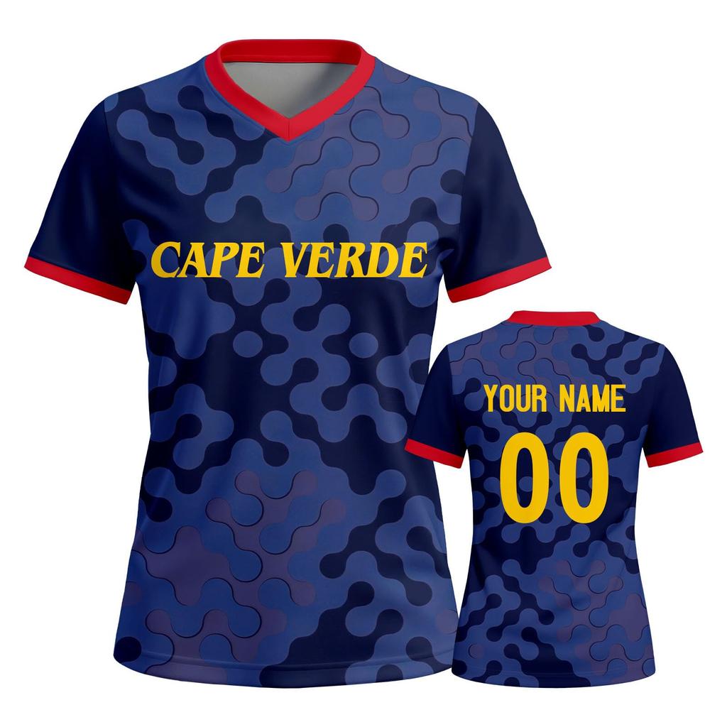Women's Customizable Soccer Jersey Lightweight Breathable Sports Shirt V Neck Short Sleeve Athletic Top for Team Matches Training