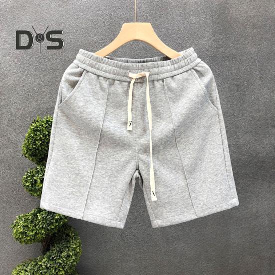 Men Sports Shorts with Elastic Waist Straps Summer Casual Shorts Leisure Work Beach Vacation Solid Color Shorts