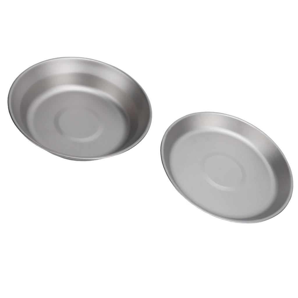 2pcs Ti Camping Plate 500ml and 300ml Ti Dish Cookware Outdoor Backpacking Plate for Outdoor Camping Hiking