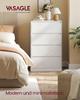 VASAGLE Coleção KAILYN - Cômoda para Quarto, Unidade Organizadora de Armazenamento com 4 Gavetas, 40 x 60 x 97,4 cm, Estilo Moderno, Branco Neve