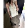 VIONA Loose Wide Leg Casual Pants Women's Fashionable Version Knife Edge Pants High Waist Nine Point Street Style Workwear Trend