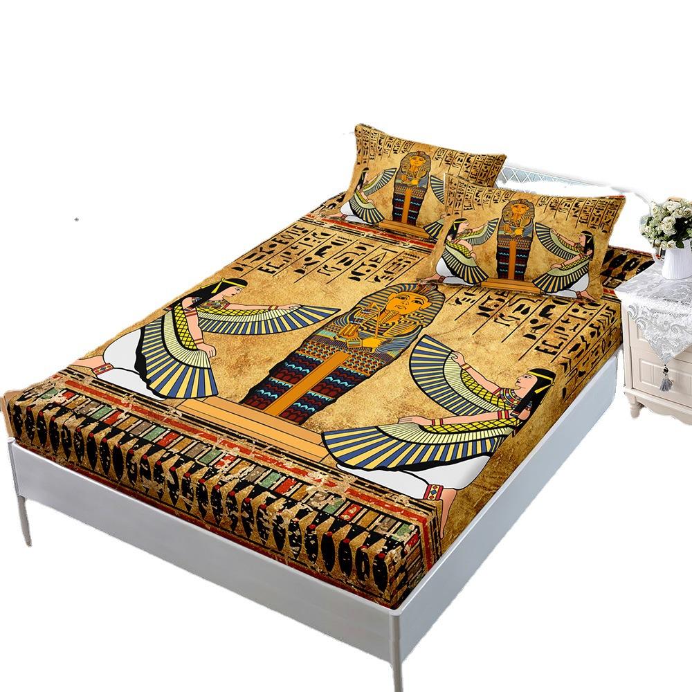 Three-Piece Mattress, Retro Ethnic Style, Bedspread, Pillowcase, Mattress Protective Cover, And Sheets Are All Inclusive.