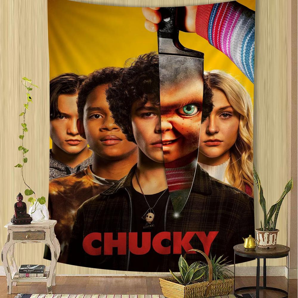 Chucky Horror Movie Anime Tapestry Hanging Tarot Hippie Wall Rugs Dorm Home Decor